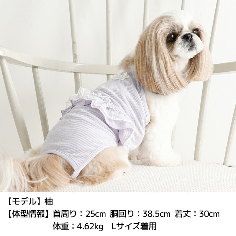 ウエストフリルつなぎ XS/S/M/L/XL/XXL Un TouTou -アントゥトゥ- 犬服 ドッグウェア UT26SS ut261131