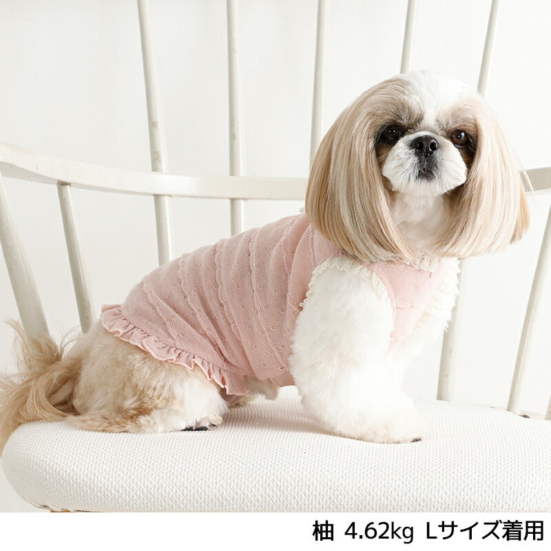 透かし生地レースタンク XS/S/M/L/XL/XXL/DS/DM Un TouTou -アントゥトゥ- 犬服 ドッグウェア UT26SS ut261132