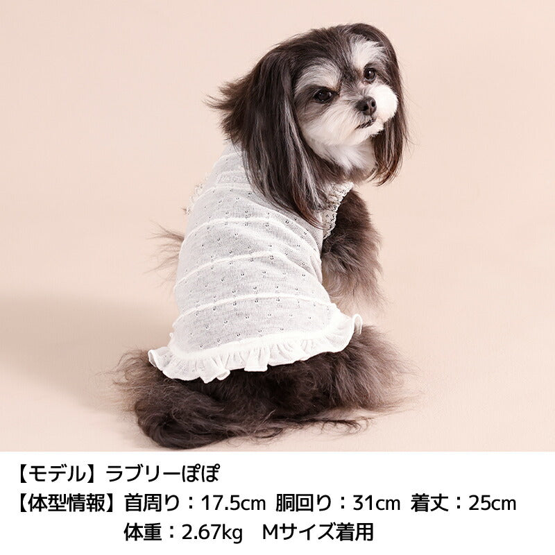 透かし生地レースタンク XS/S/M/L/XL/XXL/DS/DM Un TouTou -アントゥトゥ- 犬服 ドッグウェア UT26SS ut261132