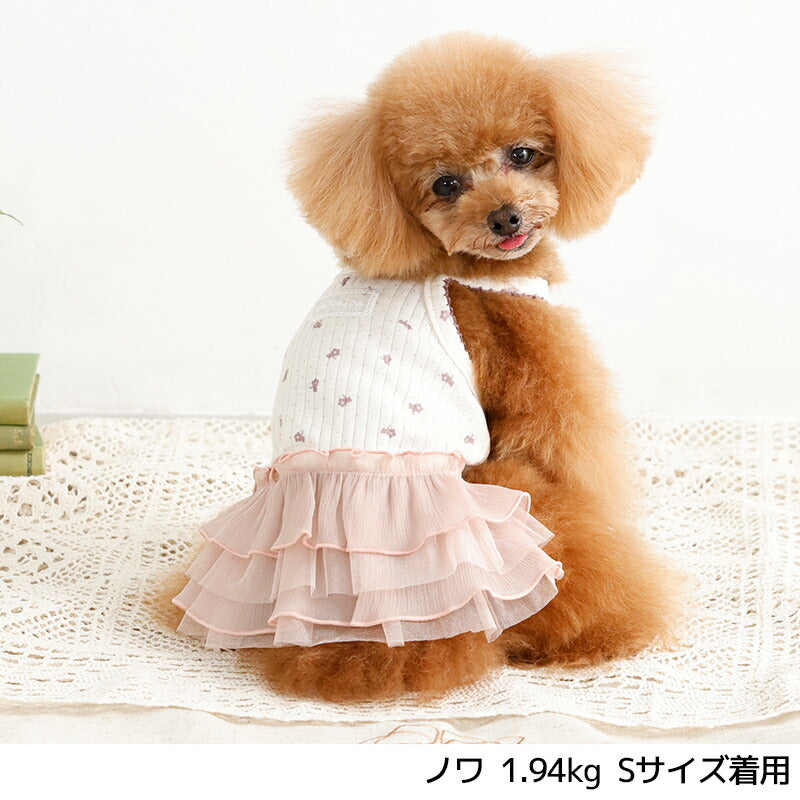 小花柄シフォンワンピ XS/S/M/L/XL/XXL Un TouTou -アントゥトゥ- 犬服 ドッグウェア UT26SS ut261133