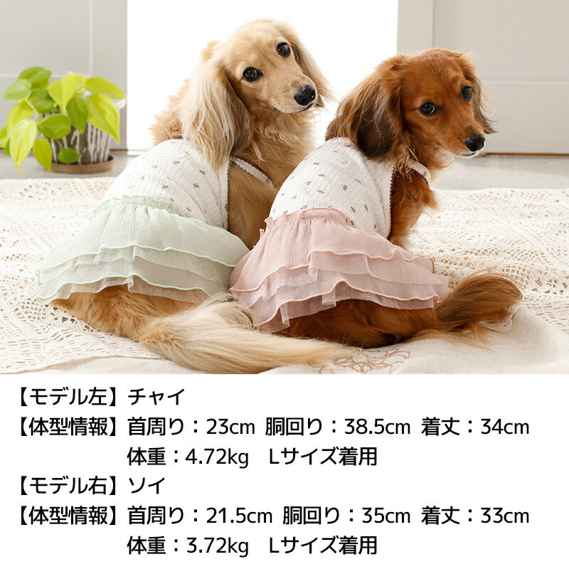 小花柄シフォンワンピ XS/S/M/L/XL/XXL Un TouTou -アントゥトゥ- 犬服 ドッグウェア UT26SS ut261133