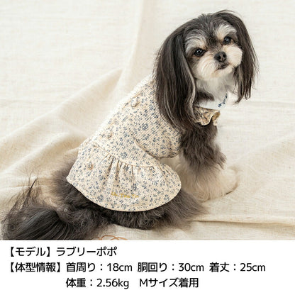 小花柄刺しゅう襟ワンピ XS/S/M/L/XL/XXL Un TouTou -アントゥトゥ- 犬服 ドッグウェア UT26AW ut261137