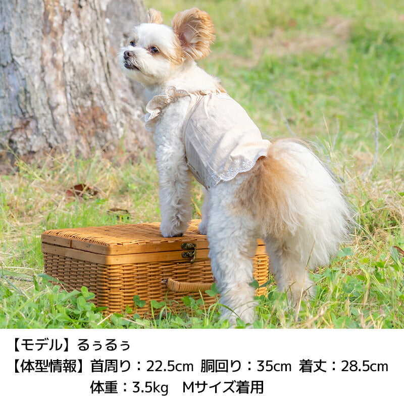 裾刺しゅうキャミソール XS/S/M/L/XL/XXL/DS/DM Un TouTou -アントゥトゥ- 犬服 ドッグウェア UT26SS ut261140