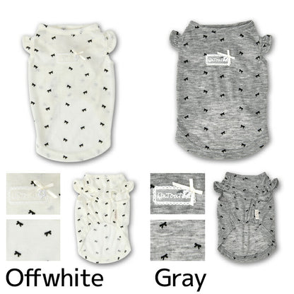 リボン柄袖フリルタンク XS/S/M/L/XL/XXL/DS/DM Un TouTou -アントゥトゥ- 犬服 ドッグウェア UT26SS ut261189