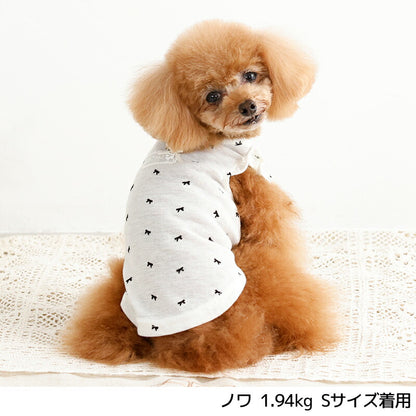 リボン柄袖フリルタンク XS/S/M/L/XL/XXL/DS/DM Un TouTou -アントゥトゥ- 犬服 ドッグウェア UT26SS ut261189