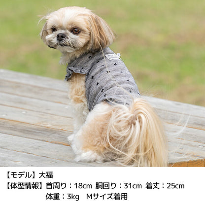 リボン柄袖フリルタンク XS/S/M/L/XL/XXL/DS/DM Un TouTou -アントゥトゥ- 犬服 ドッグウェア UT26SS ut261189