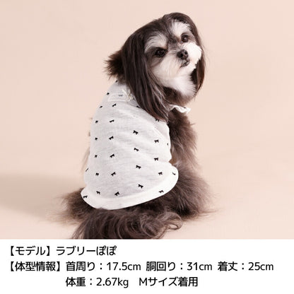 リボン柄袖フリルタンク XS/S/M/L/XL/XXL/DS/DM Un TouTou -アントゥトゥ- 犬服 ドッグウェア UT26SS ut261189