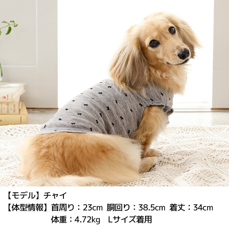 リボン柄袖フリルタンク XS/S/M/L/XL/XXL/DS/DM Un TouTou -アントゥトゥ- 犬服 ドッグウェア UT26SS ut261189