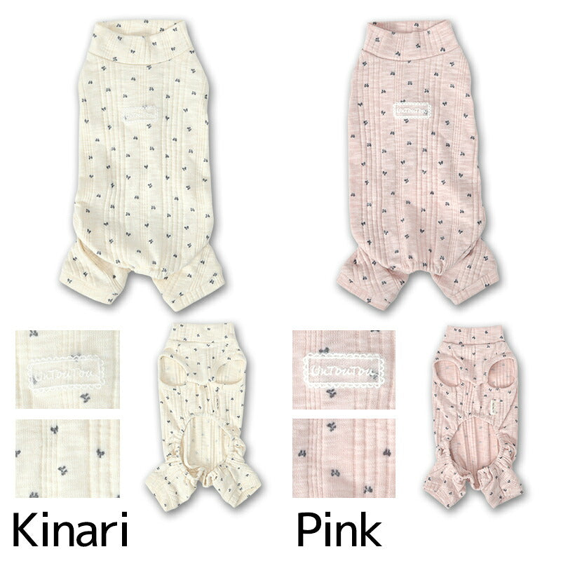 リボン柄ロンパース XS/S/M/L/XL/XXL/DS/DM Un TouTou -アントゥトゥ- 犬服 ドッグウェア UT26AW ut261201