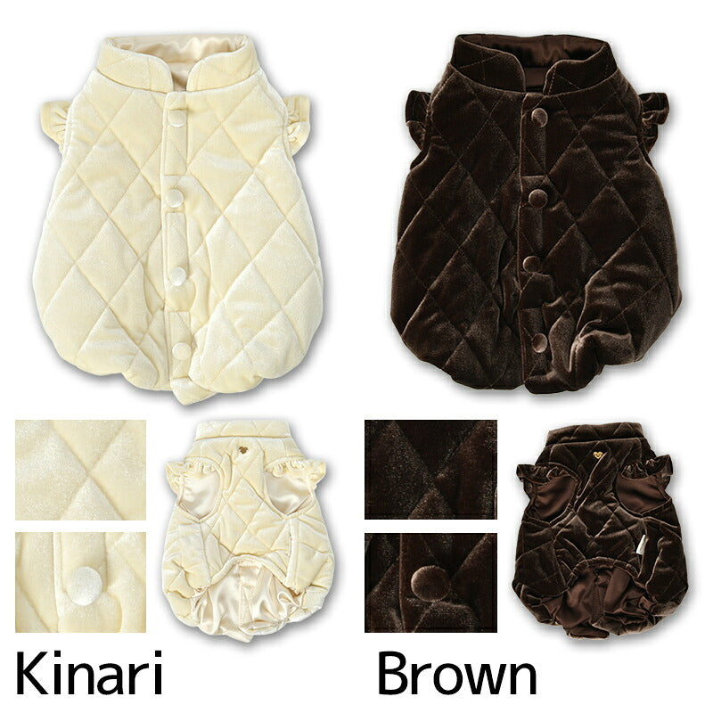 ベロアキルティングアウター XS/S/M/L/XL/XXL/DS/DM Un TouTou -アントゥトゥ- 犬服 ドッグウェア UT26AW ut261213
