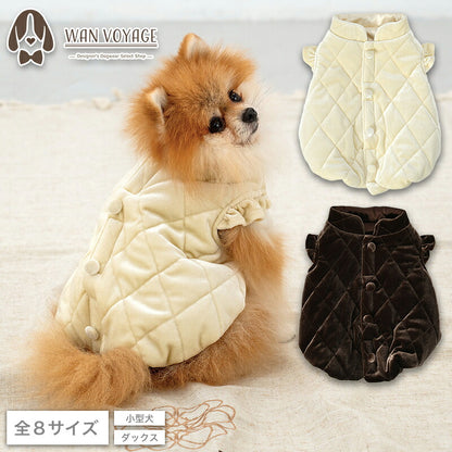 ベロアキルティングアウター XS/S/M/L/XL/XXL/DS/DM Un TouTou -アントゥトゥ- 犬服 ドッグウェア UT26AW ut261213