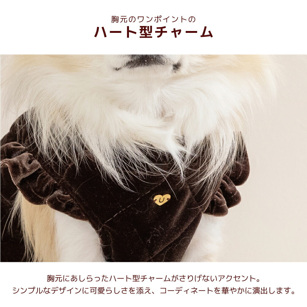 ベロアキルティングアウター XS/S/M/L/XL/XXL/DS/DM Un TouTou -アントゥトゥ- 犬服 ドッグウェア UT26AW ut261213