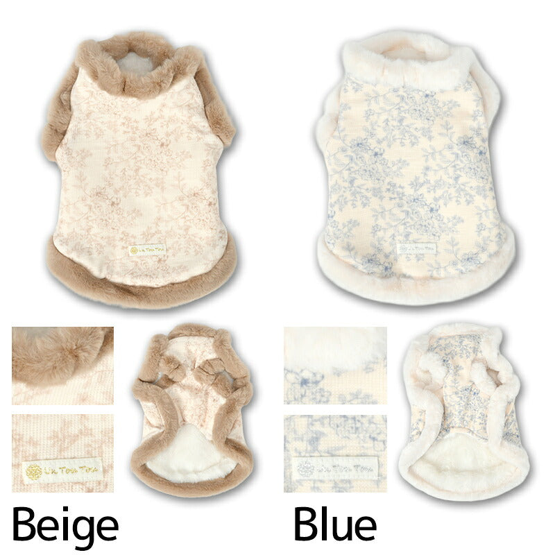 花柄ファーアウター XS/S/M/L/XL/XXL/DS/DM Un TouTou -アントゥトゥ- 犬服 ドッグウェア UT26AW ut261214