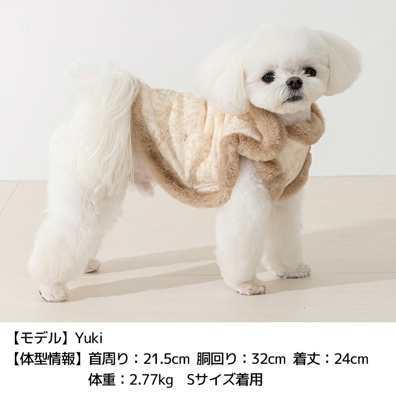 花柄ファーアウター XS/S/M/L/XL/XXL/DS/DM Un TouTou -アントゥトゥ- 犬服 ドッグウェア UT26AW ut261214