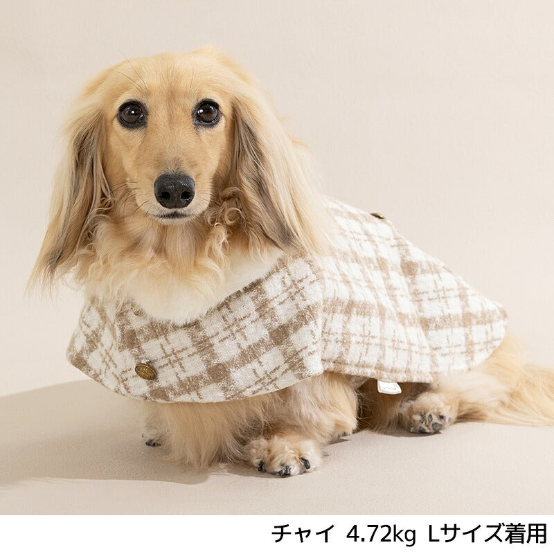 ファー襟チェックアウター XS/S/M/L/XL/XXL/DS/DM Un TouTou -アントゥトゥ- 犬服 ドッグウェア UT26AW ut261225