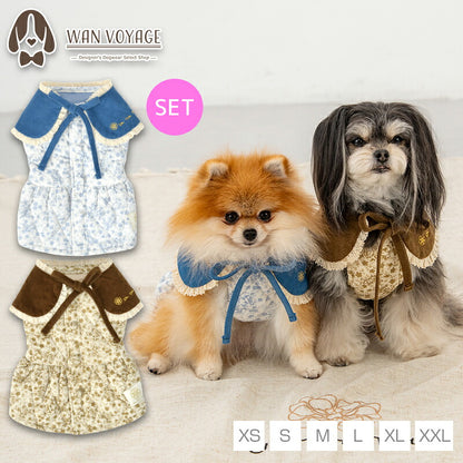 ティペット付きワンピ XS/S/M/L/XL/XXL Un TouTou -アントゥトゥ- 犬服 ドッグウェア UT26AW ut261228