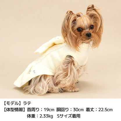 花柄刺しゅうリボンワンピ XS/S/M/L/XL/XXL Un TouTou -アントゥトゥ- 犬服 ドッグウェア UT26AW ut261238