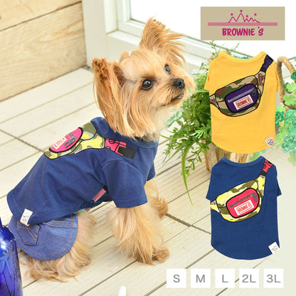 フェイクボディバッグTシャツ 犬服 ドッグウェア S/M/L/2L(XL)/3L(XXL) ワンボヤージュ ブラウニーズ トイプードル チワワ ダックス br141575-1