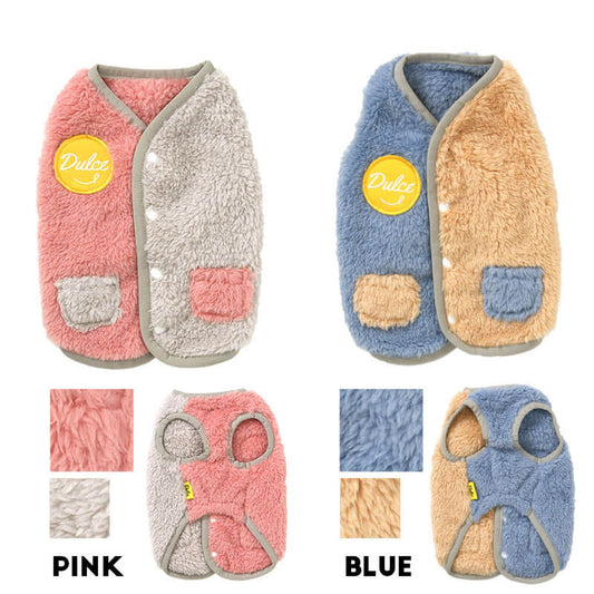 バイカラーボアベスト 犬服 ドッグウェア S/M/L/XL ワンボヤージュ Dulce ドゥルチェ トイプードル チワワ ダックス DU20AW du142028-1