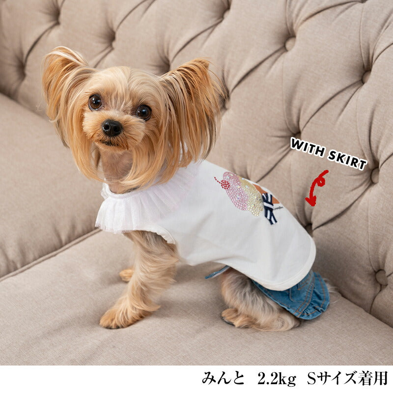 チュール襟スイーツタンク XS/S/M/L/XL/XXL/DXS/DS/DM CRAZYBOO -クレイジーブー- 犬服 ドッグウェア CB24SS cb241060-1