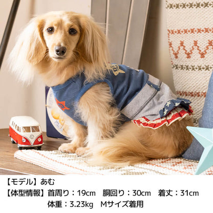 アメカジスウェットワンピ XS/S/M/L D's Chat-ディーズチャット- 犬服 ドッグウェア 小型犬 トイプードル チワワ ポメラニアン DS22SS ds164134-1