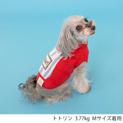 ストライプバッグ柄ニット XS/S D's Chat-ディーズチャット- 犬服 ドッグウェア 小型犬 トイプードル チワワ ポメラニアン DS22AW ds162145-1