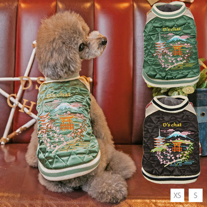 FUJIYAMAスカジャン XS/S D's Chat-ディーズチャット- 犬服 ドッグウェア 小型犬 トイプードル チワワ ポメラニアン DS22AW ds162158-1