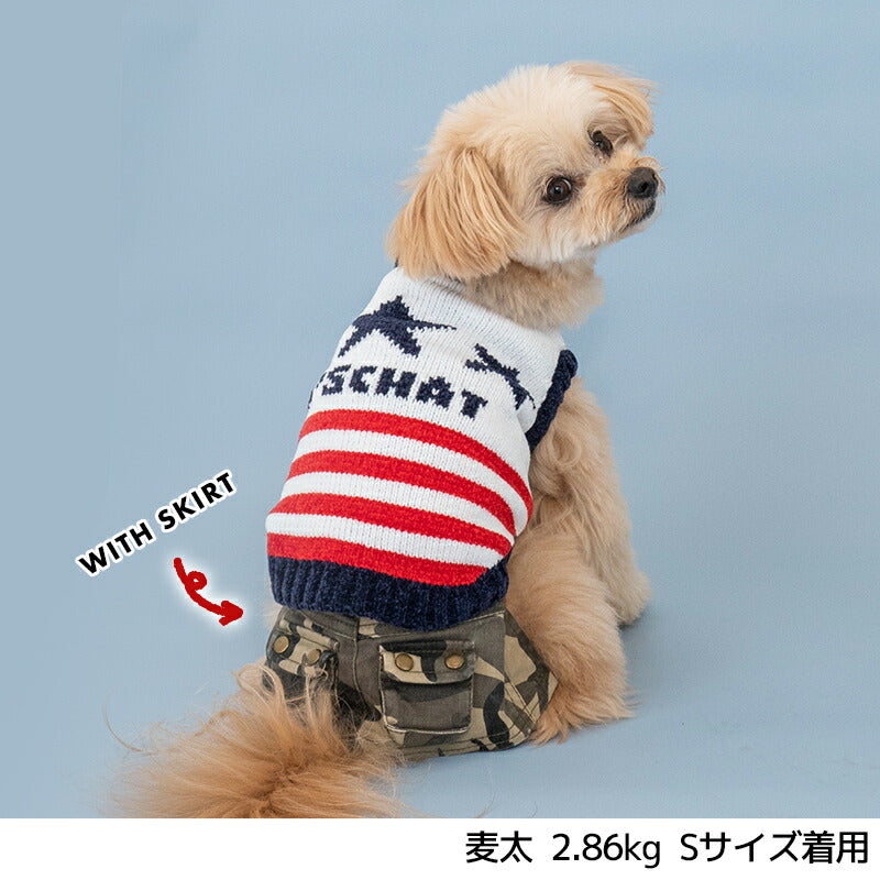 国旗柄ニット M/L/DS/DM D's Chat-ディーズチャット- 犬服 小型犬 ドッグウェア DS23AW ds231184-2