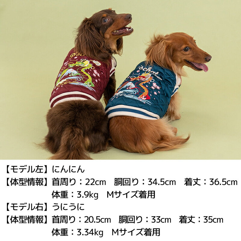ドラゴン刺繍スカジャン M/L/DS/DM D's Chat-ディーズチャット- 犬服 小型犬 ドッグウェア DS23AW ds231190-2