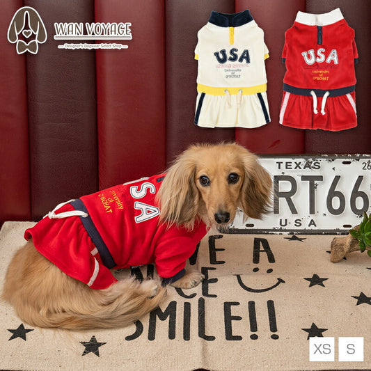 アメリカンチアワンピ XS/S D's Chat-ディーズチャット- 犬服 小型犬 ドッグウェア DS23AW ds231198-1