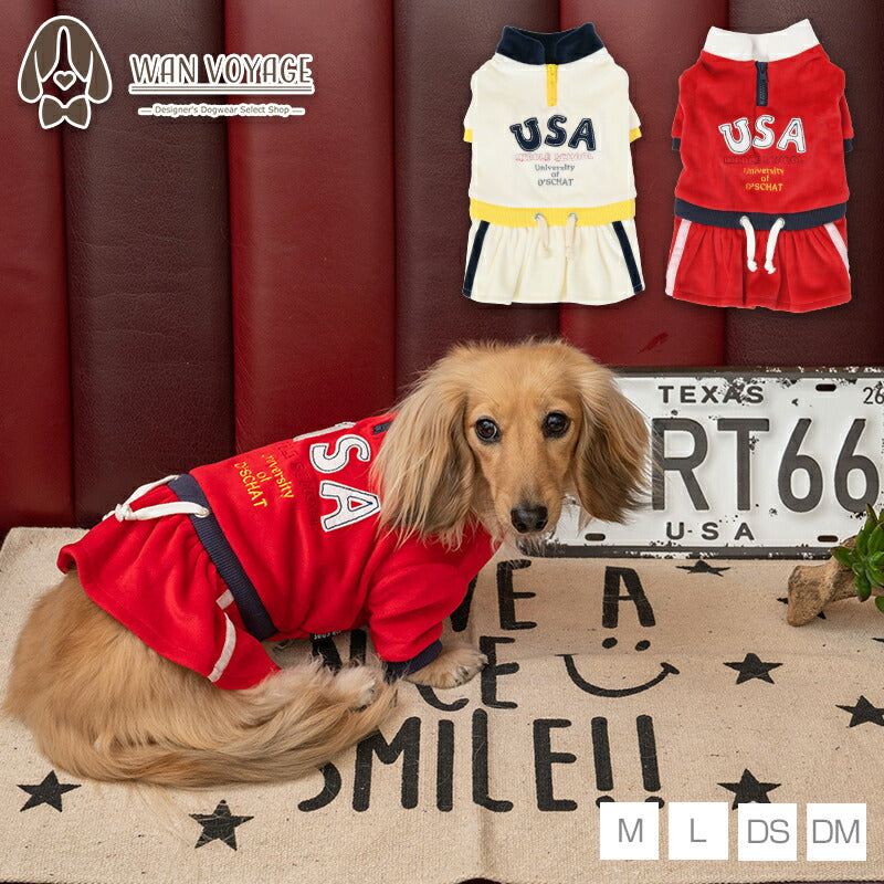 アメリカンチアワンピ M/L/DS/DM D's Chat-ディーズチャット- 犬服 小型犬 ドッグウェア DS23AW ds231198-2