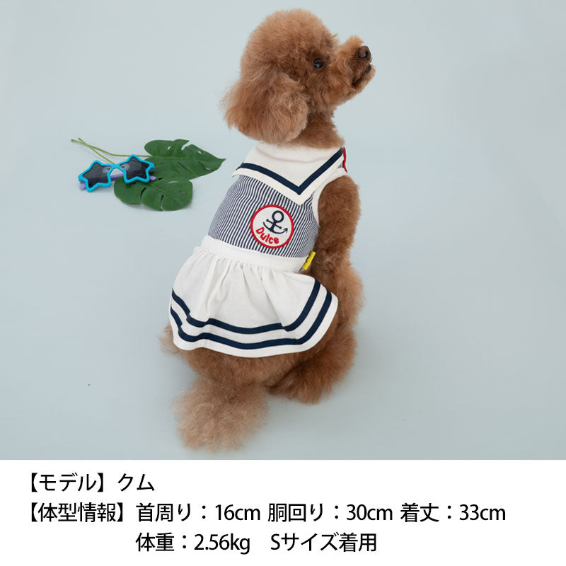 水兵セーラーワンピ M/L Dulce-ドゥルチェ- 犬服 ドッグウェア トイプードル チワワ ポメラニアン DU23SS du231099-2