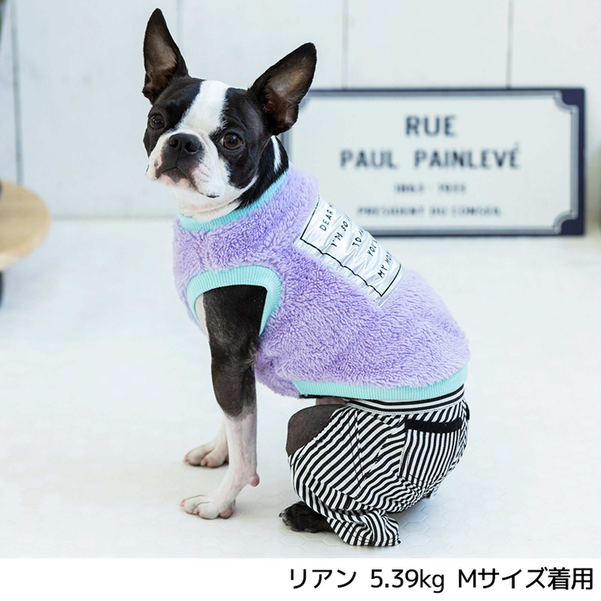 Lサイズ ボアベスト もこもこ チェック柄 ブラック 可愛い ペット服 犬