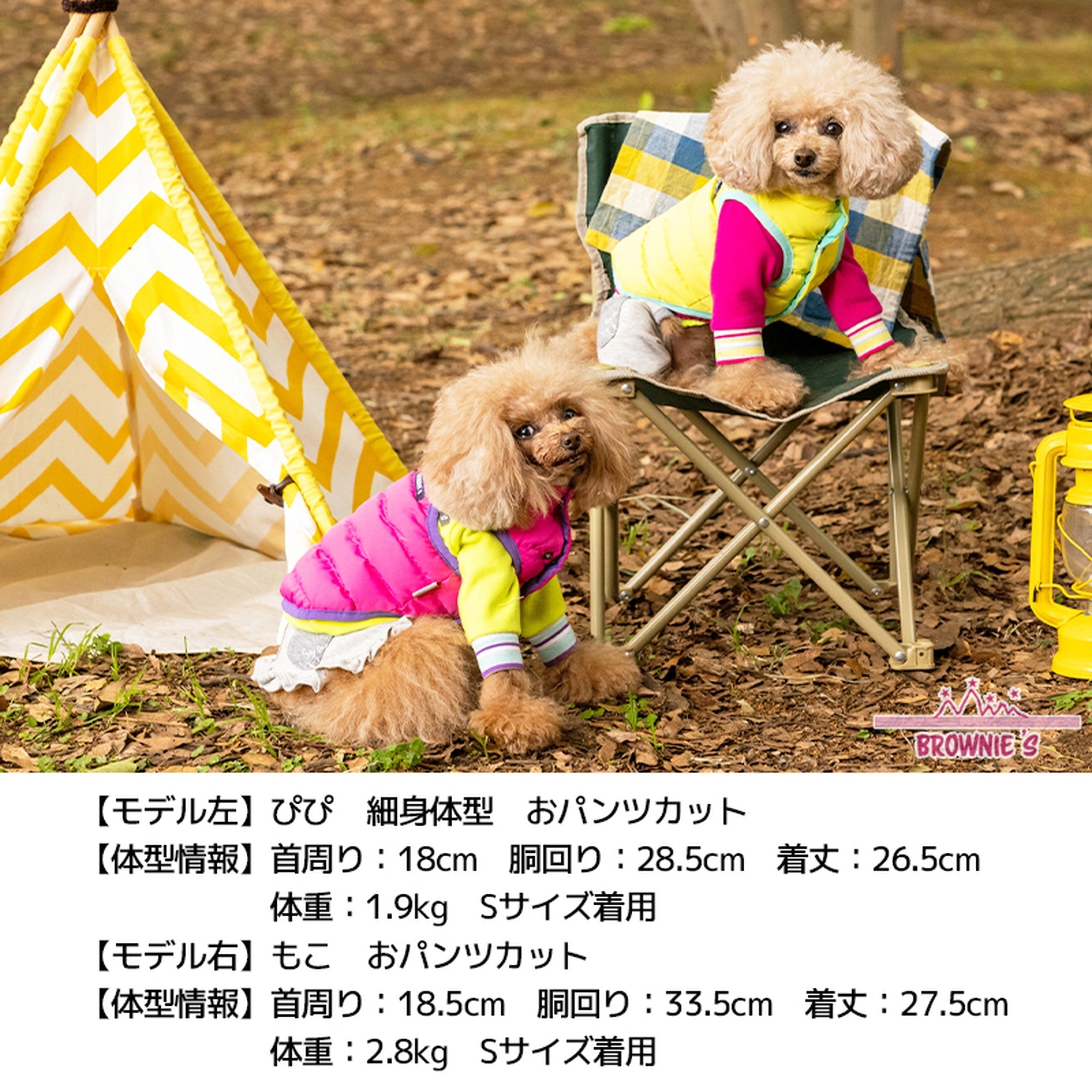 ポーチ付き中綿コート S/M/L/XL/XXL BROWNIE'S-ブラウニーズ- 犬服 ドッグウェア トイプードル チワワ ポメラニアン  BR21AW br152651-1