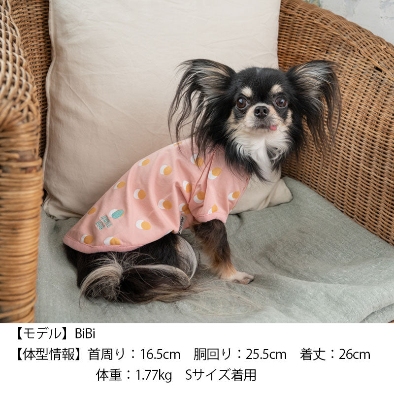 ドット柄Tシャツ XS/S Jekyll Egg-ジキルエッグ- 犬服 長袖 ドッグウェア トイプードル チワワ ポメラニアン JE22AW  je161248-1